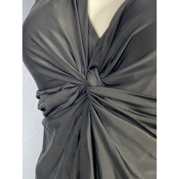 Shapermint Womens 4XL Essentials Knot-Front Swim Dress Black New - Picture 3 of 6